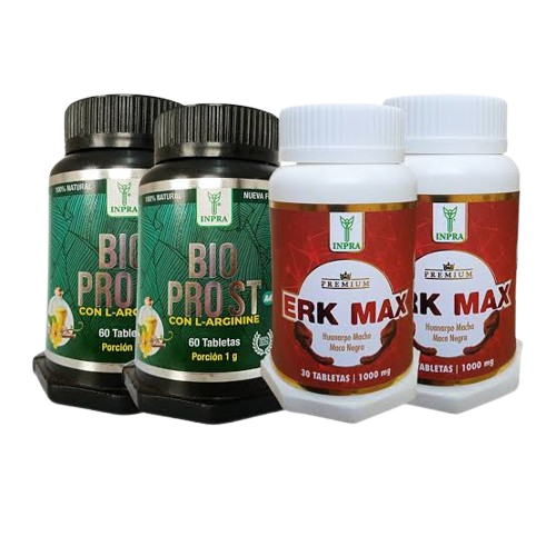 PACK 2 BIOPROST  DE 60 TABLETAS Y 1 ERK MAX DE REGALO PARA SOLUCIONAR PROBLEMAS DE LA PRÓSTATA
